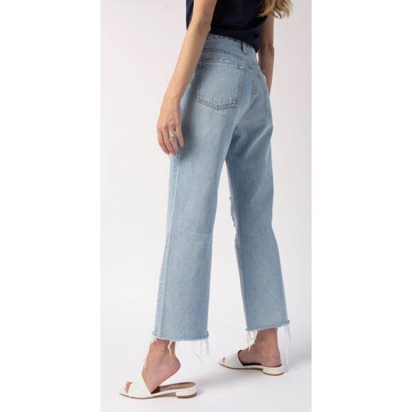 Grlfrnd Bobbi Distressed Jean Cropped in Higher Love Wash Size - Picture 7 of 12